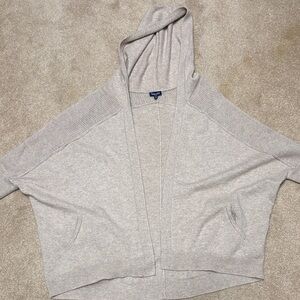 Splendid Light Beige Hooded Open-Front Cardigan